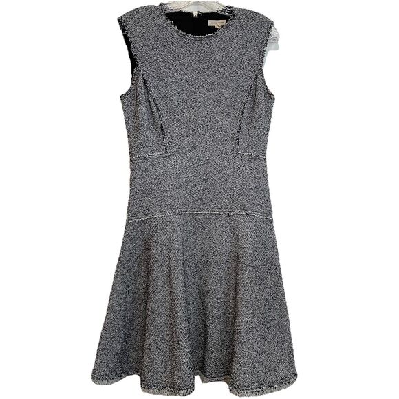 Rebecca Taylor Women’s Tweed Raw Hem Sleeveless Gray Sleeveless Classic Dress-4 - Picture 1 of 14